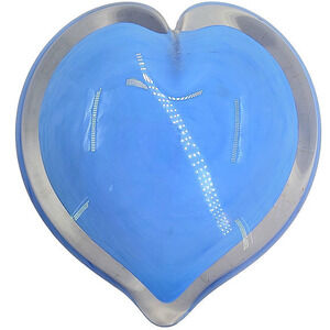 Periwinkle‎ Blue Heart Glass Paperweight